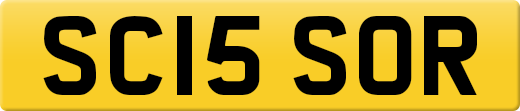 SC15 SOR private number plate